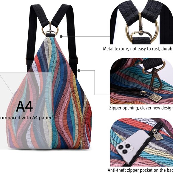 Premium Backpack for Women, Bohemia Style Fashion Casual Daypack Backpack, Small - Picture 3 of 6